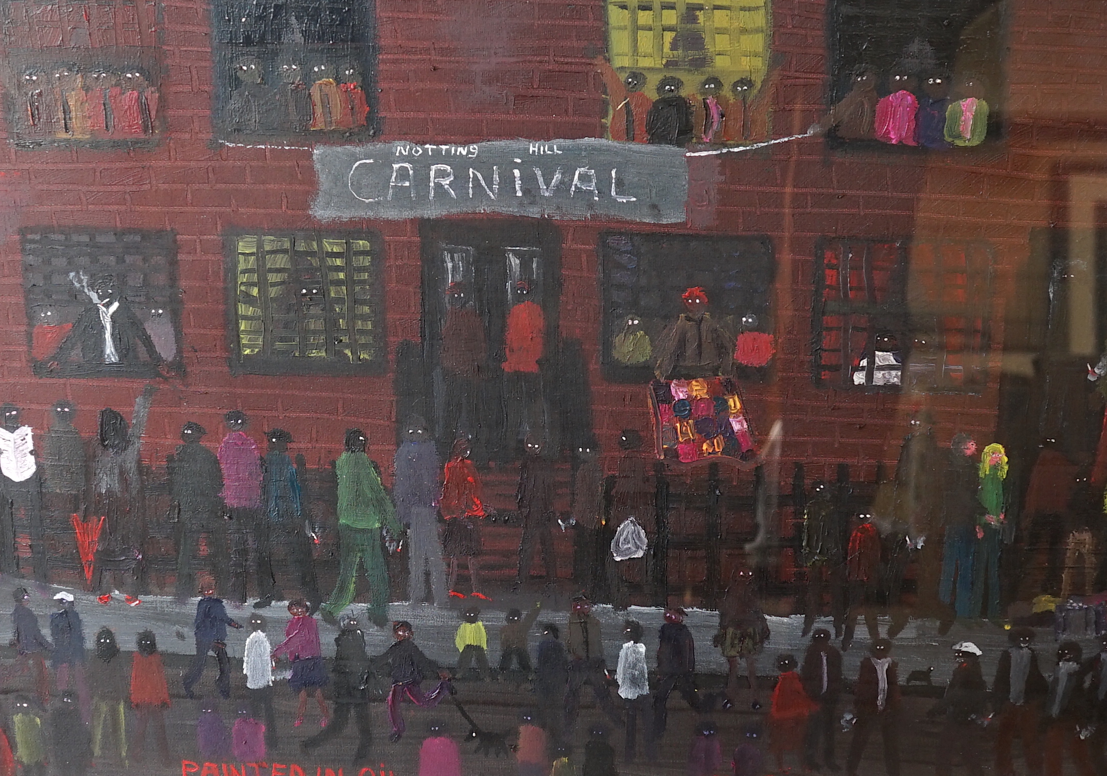 Steve Hammond (b.1960), oil on paper, 'Notting Hill Carnival', signed and dated 2013, 44 x 59cm